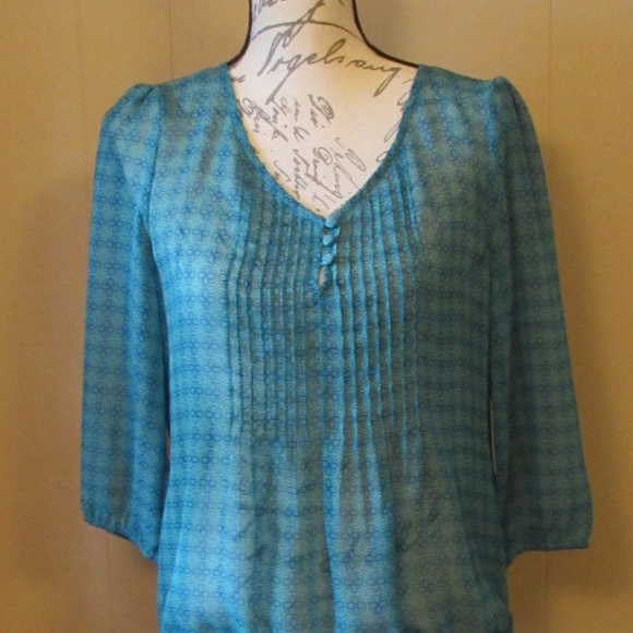 St. John's Bay Tops - 🆕️Beautiful sheer SJB teal blouse SOLD!!!!!!